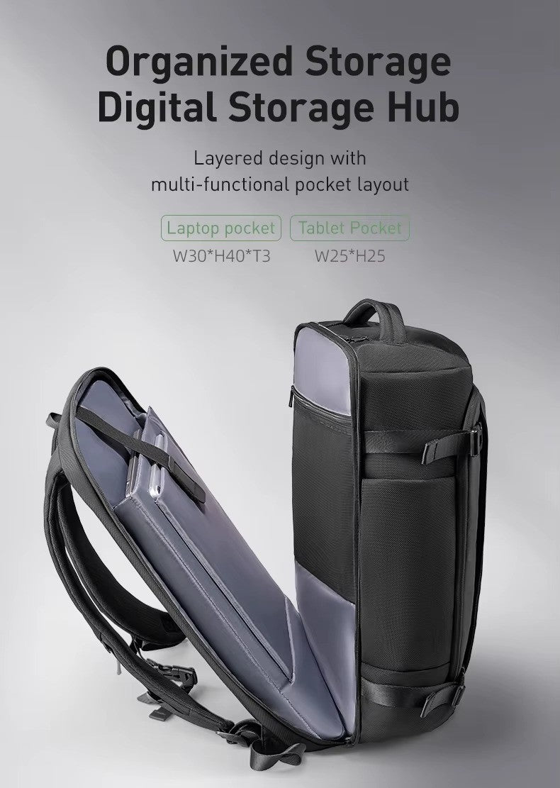 Aegis Fortress T_MR8288: All-Weather 38L Multi-Compartment Backpack For Travel